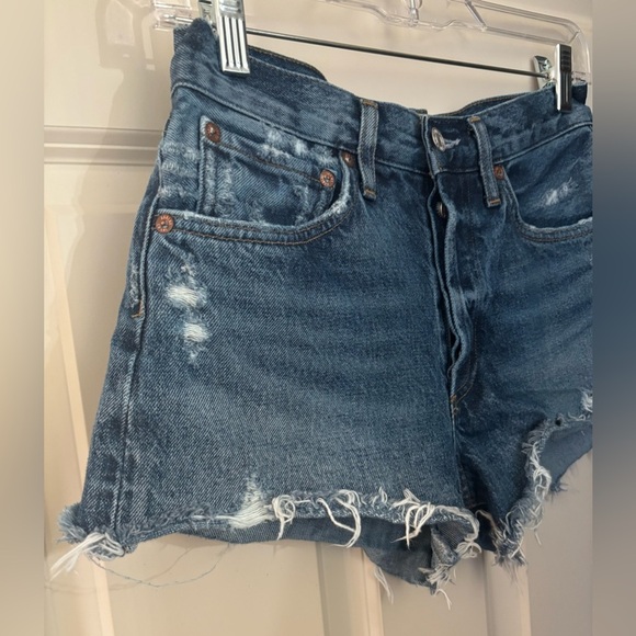 AGOLDE Parker 100% Regenerative Cotton Denim Cutoff Shorts, Size 25 - Picture 3 of 15